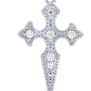 .925 CZ Cross Drop Sterling Silver Pendant Charm #faith #mom #stunning